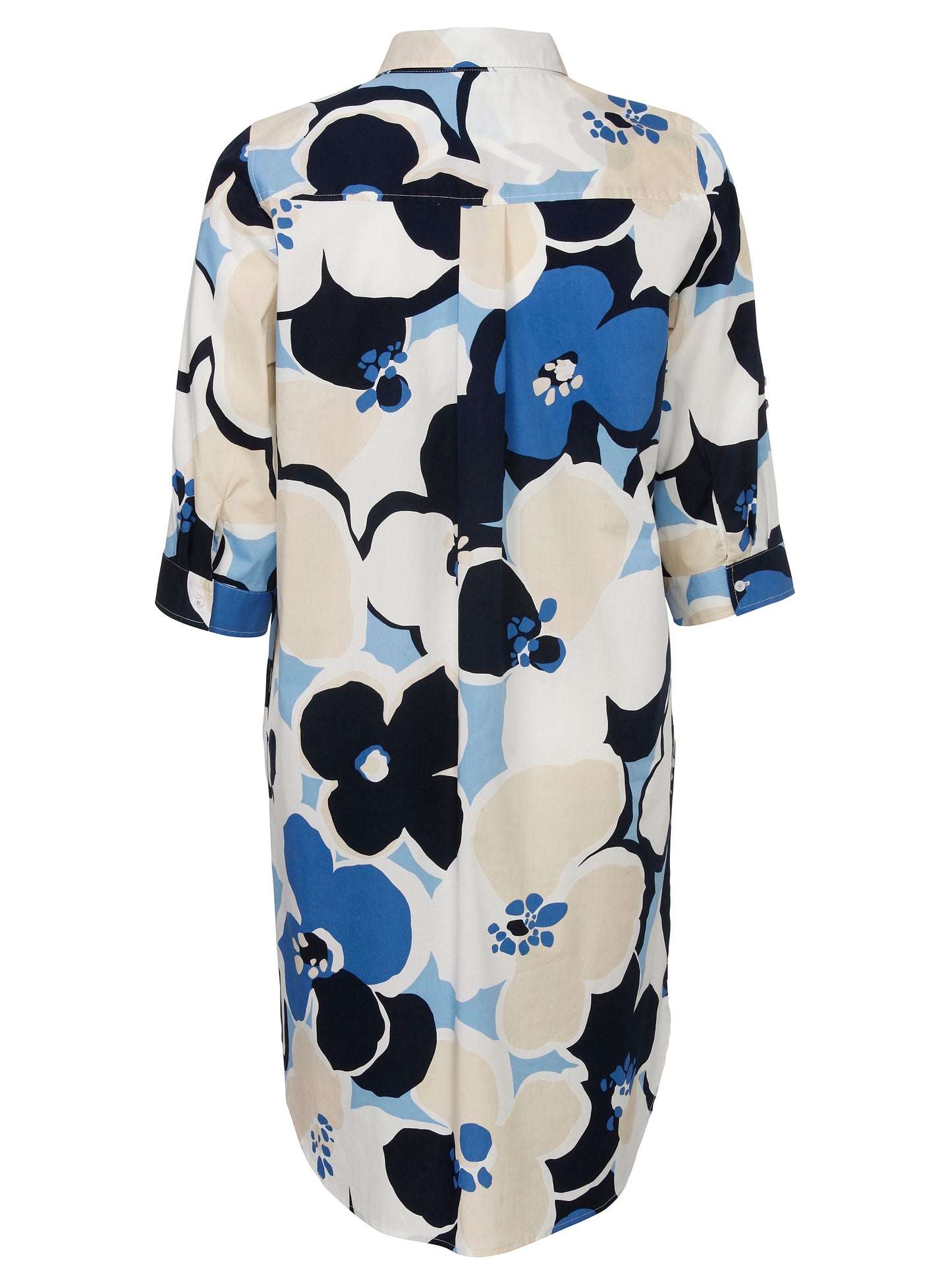 Kleid Hemdkragen 3/4 Arm Druck