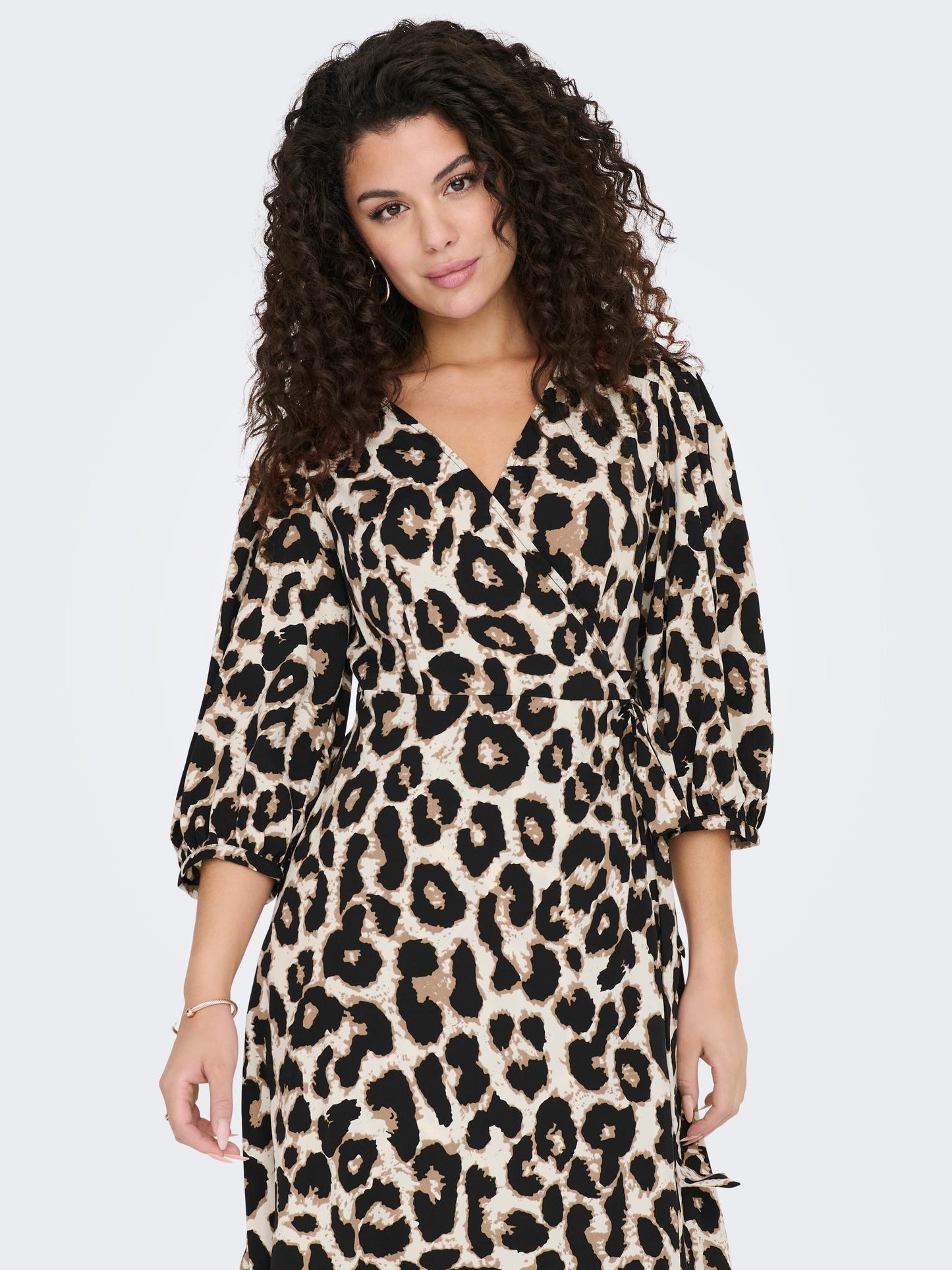 ONLOLIVIA 3/4 WRAP MIDI DRESS WVN NOOS