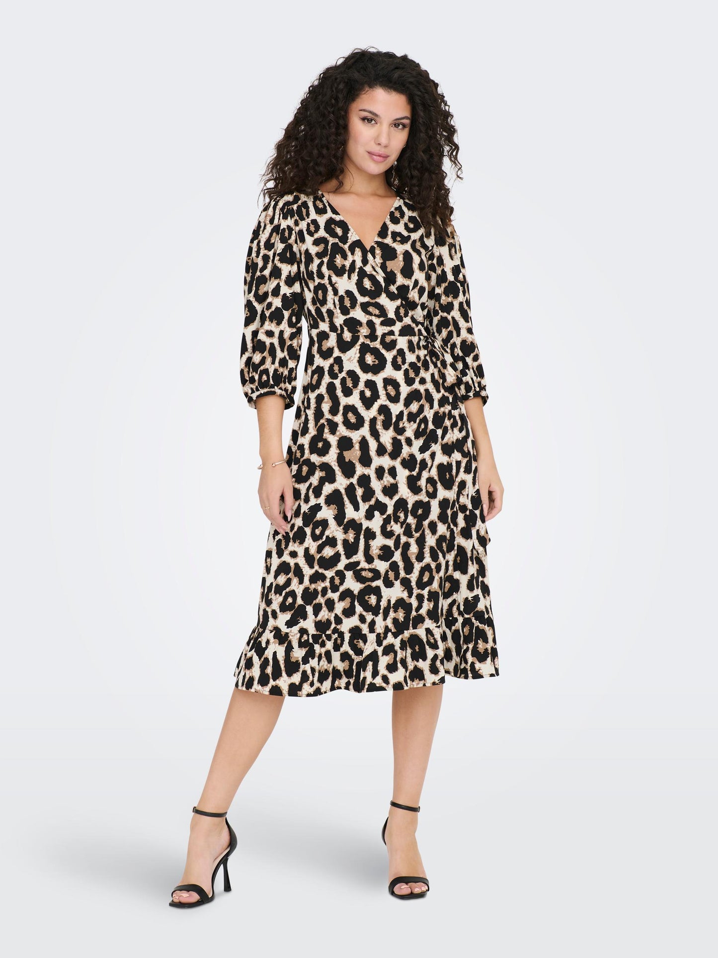 ONLOLIVIA 3/4 WRAP MIDI DRESS WVN NOOS