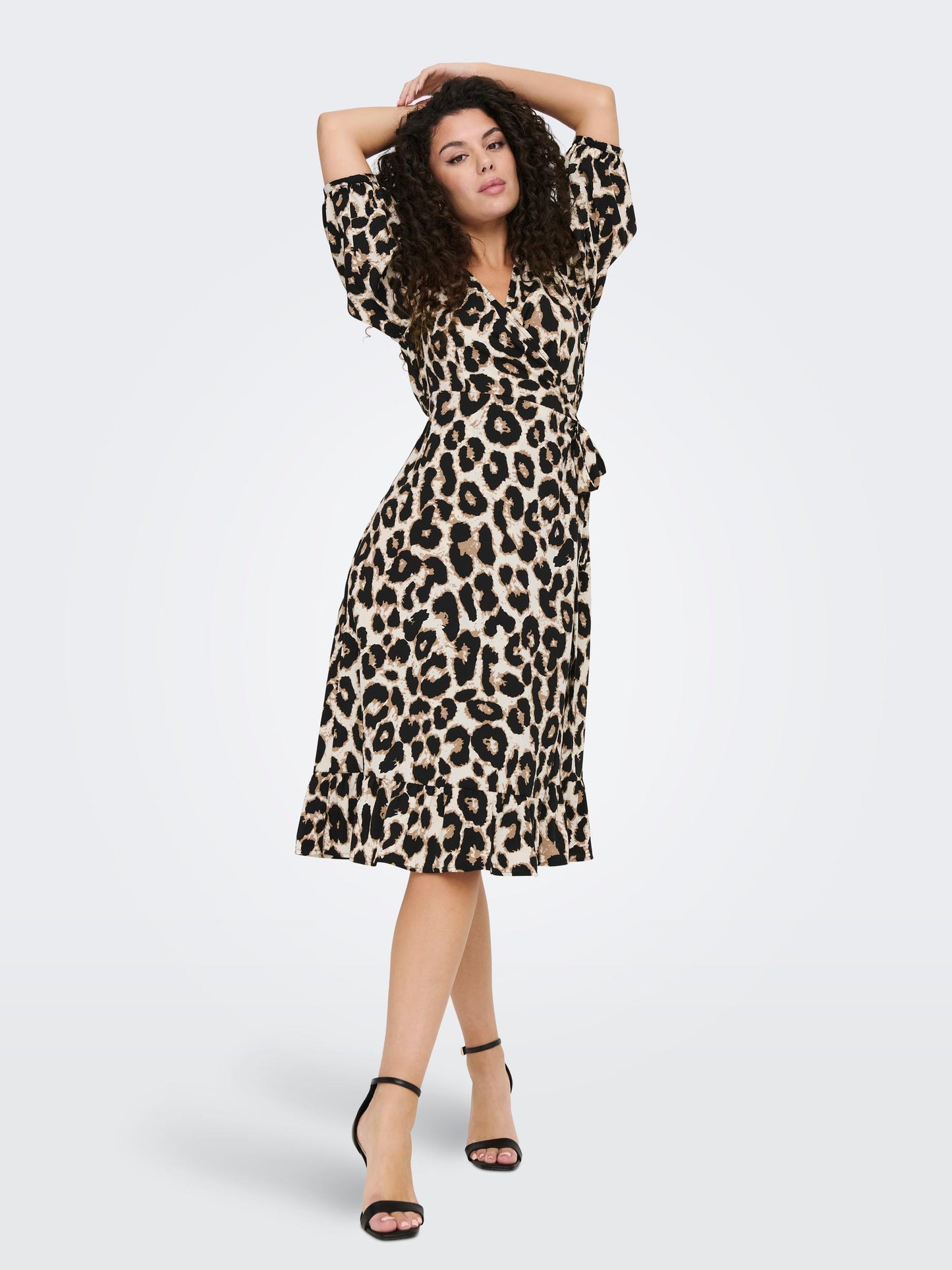 ONLOLIVIA 3/4 WRAP MIDI DRESS WVN NOOS