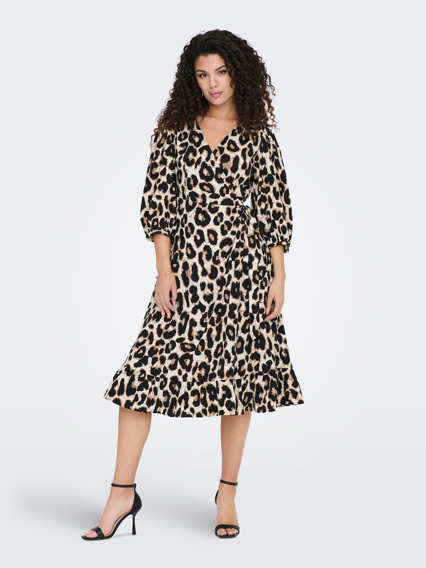 ONLOLIVIA 3/4 WRAP MIDI DRESS WVN NOOS