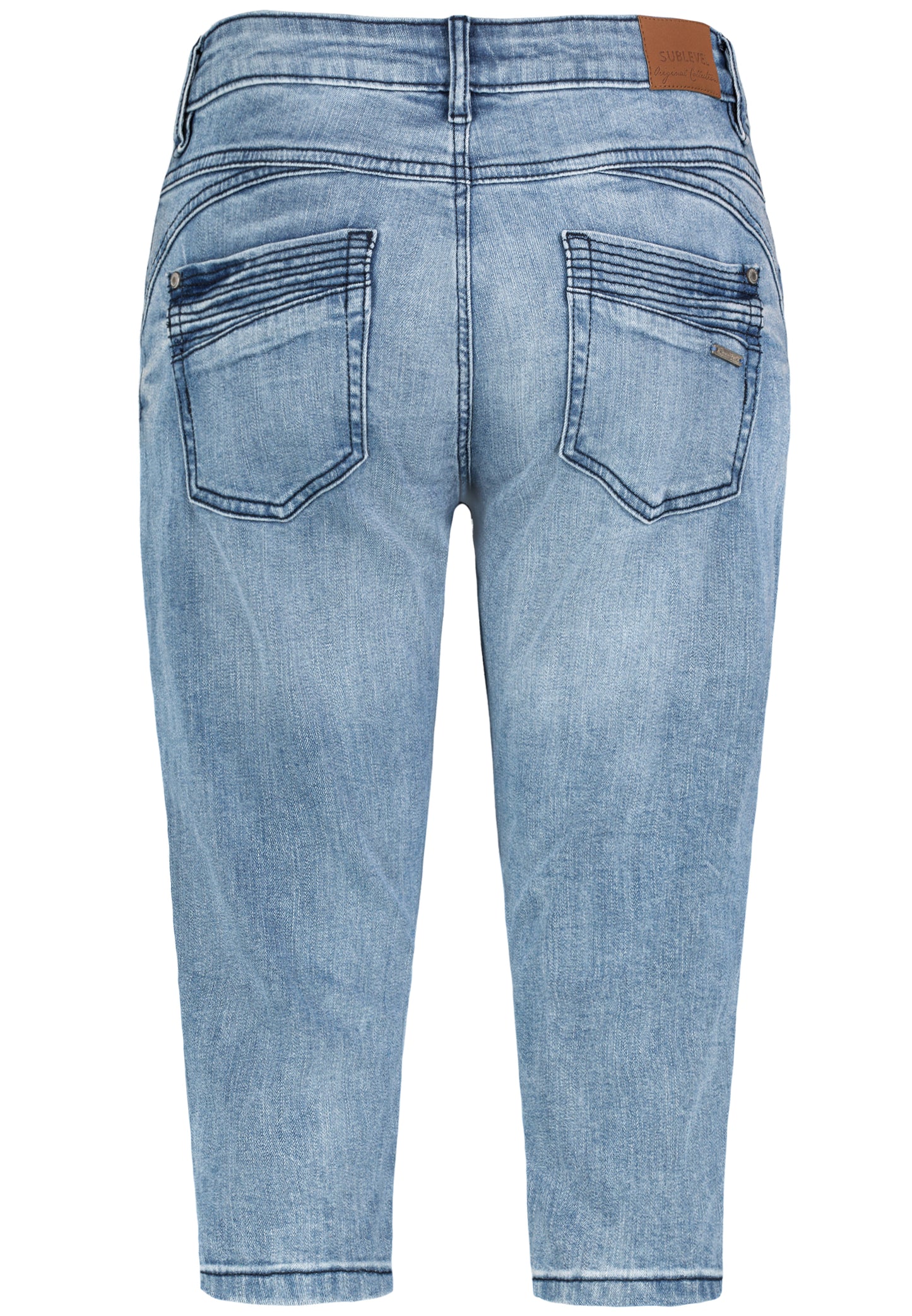 DOB Capri,5-pocket, O-shape, Schlit, LIGHT BLUE DENIM