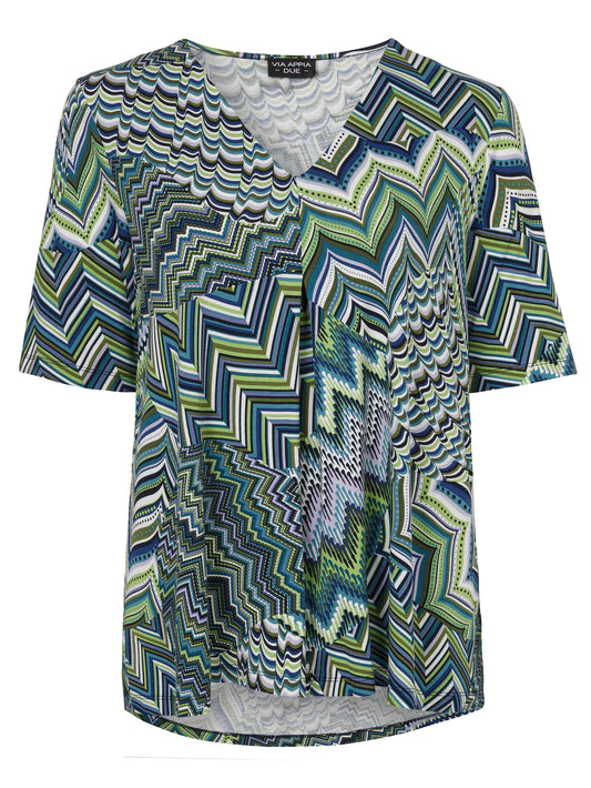 T-Shirt V-Ausschnitt 1/2 Arm Druck