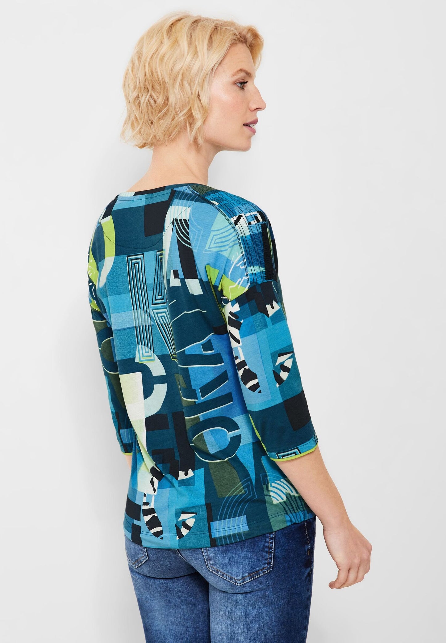 Printshirt mit Smockdetails