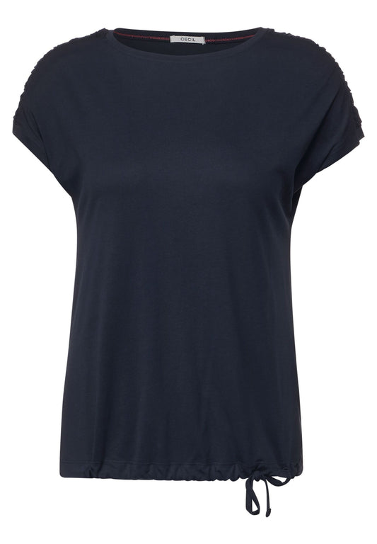 T-Shirt mit Raffdetails