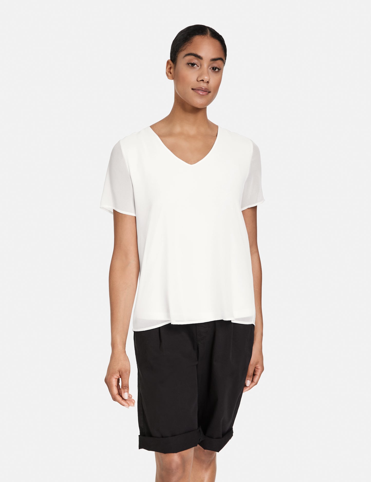 Shirt mit Chiffon-Layer