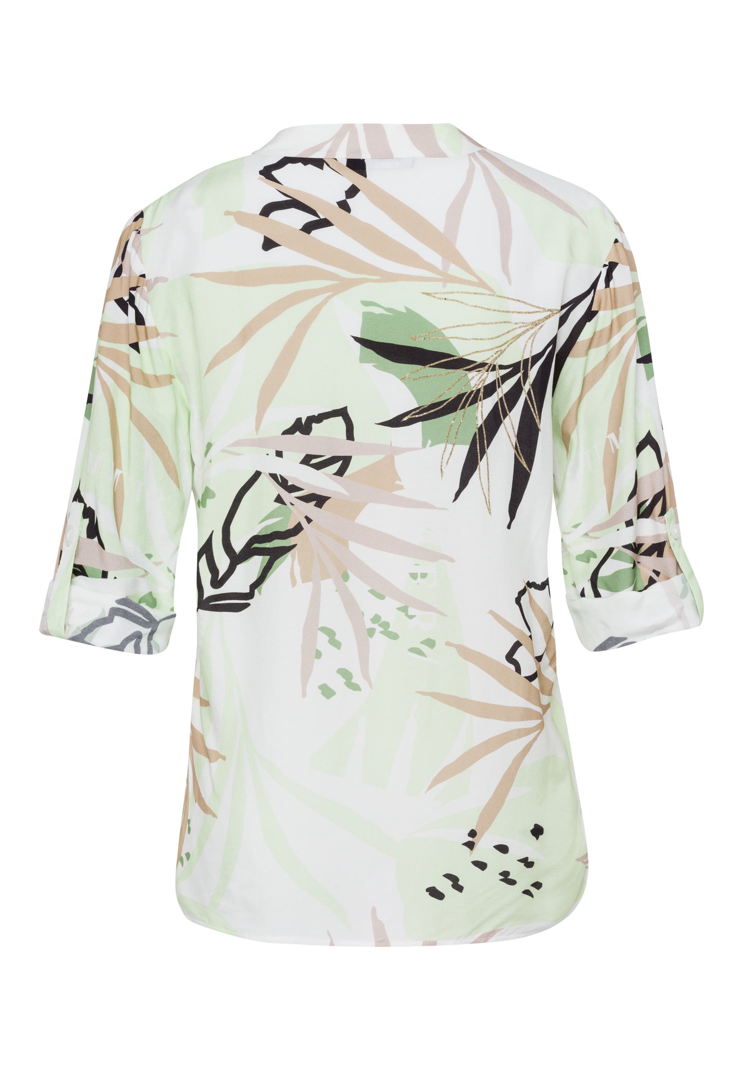 Bluse SUMMER GARDEN mit geschlitztem Rundhalsausschnitt