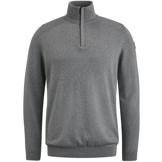 Half zip collar cotton melange