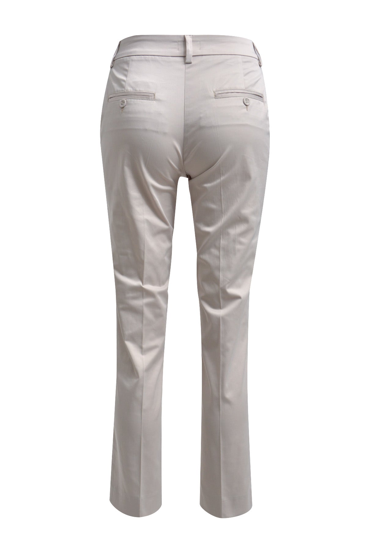 slim leg pants, pockets at front and patched pockets at back and