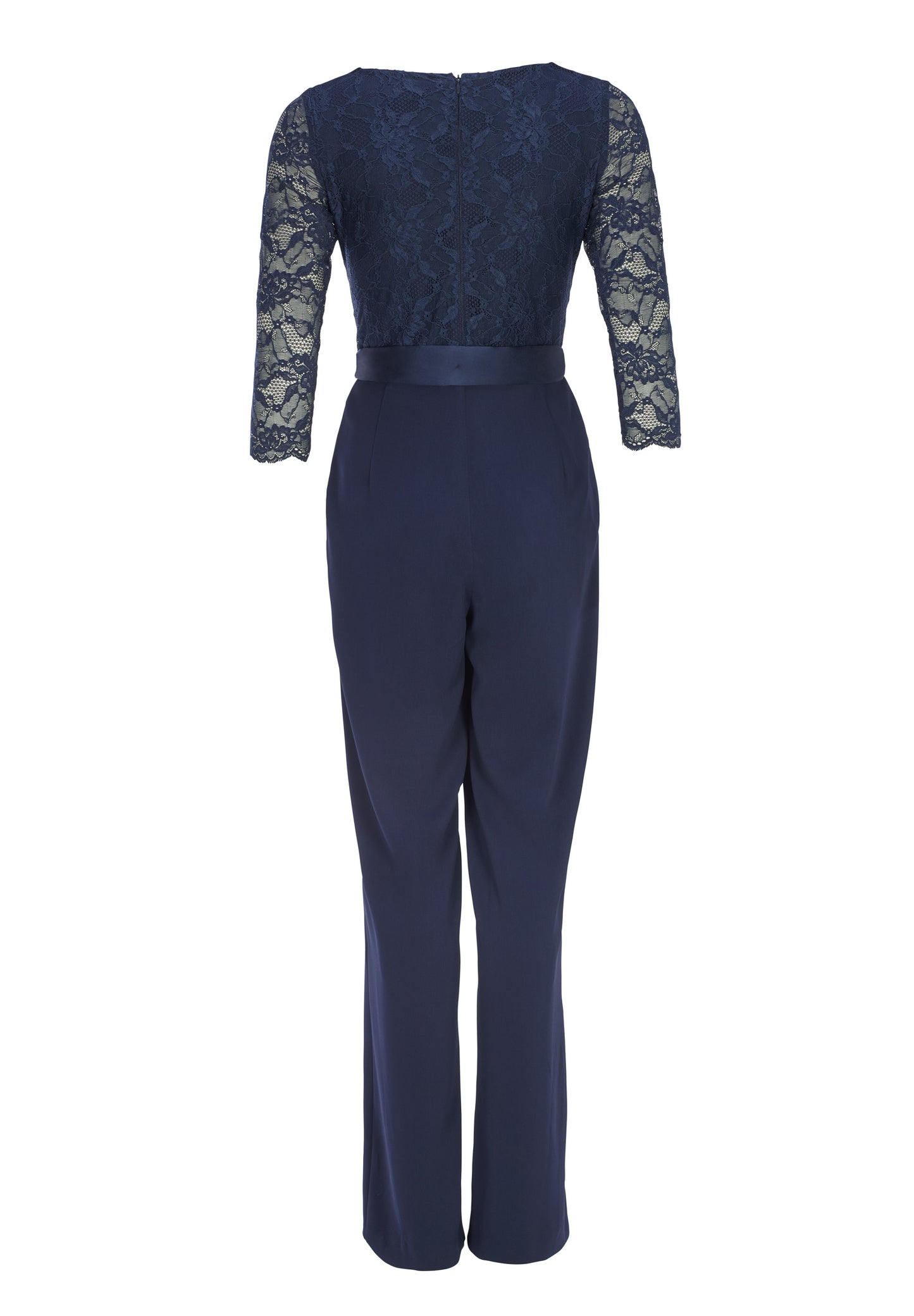 Jumpsuit mit 3/4 Arm aus feiner Spitze