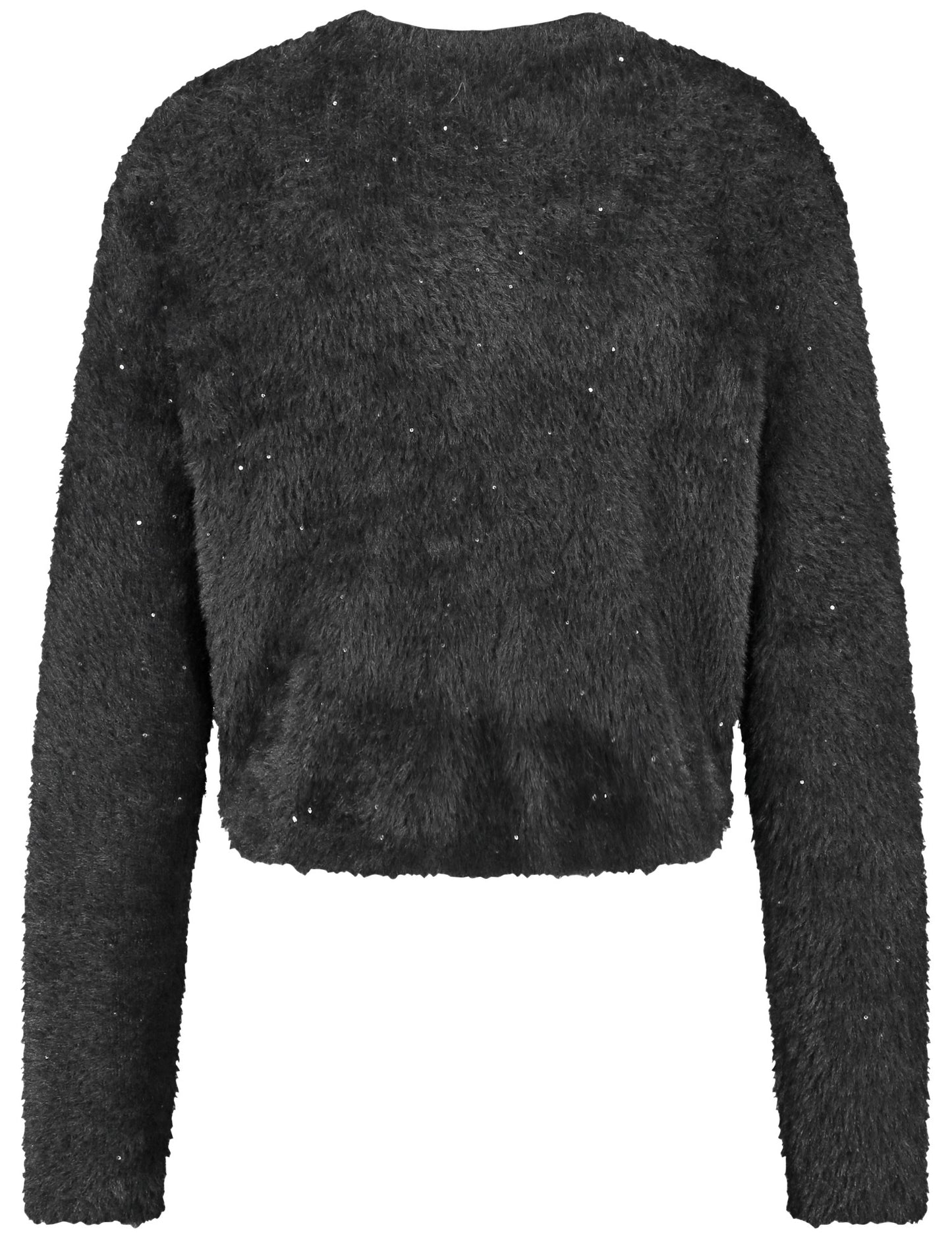 Flauschige Strickjacke mit Glitzer-Pailletten