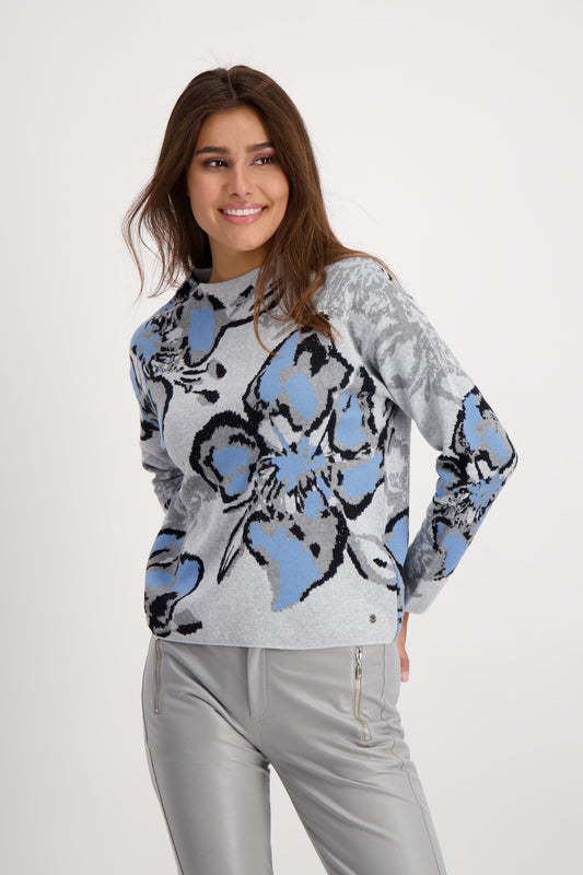 Pullover, cloud melange gemustert