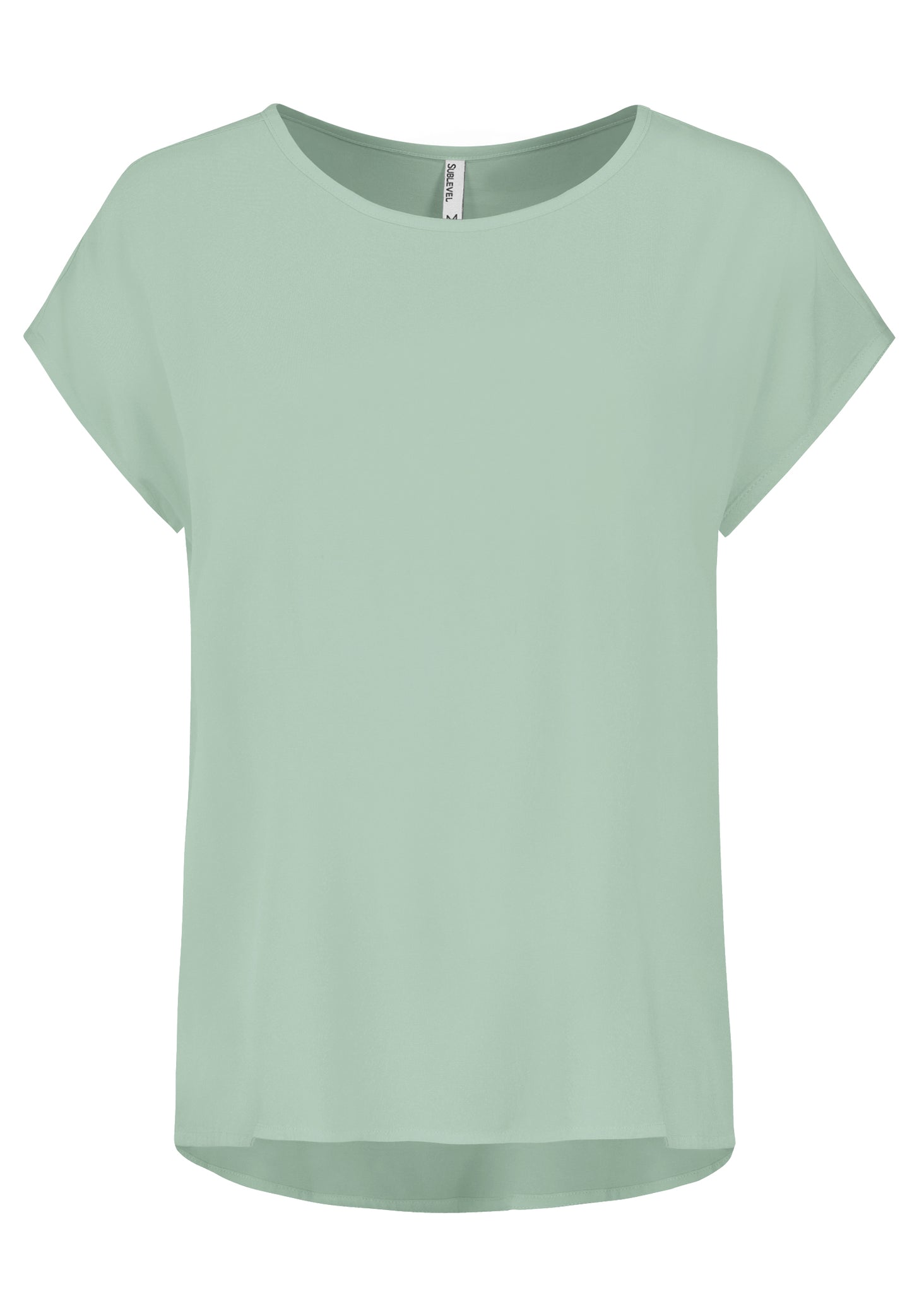 DOB Bluse, Rundhals mit Piping, übe, Jadeite green