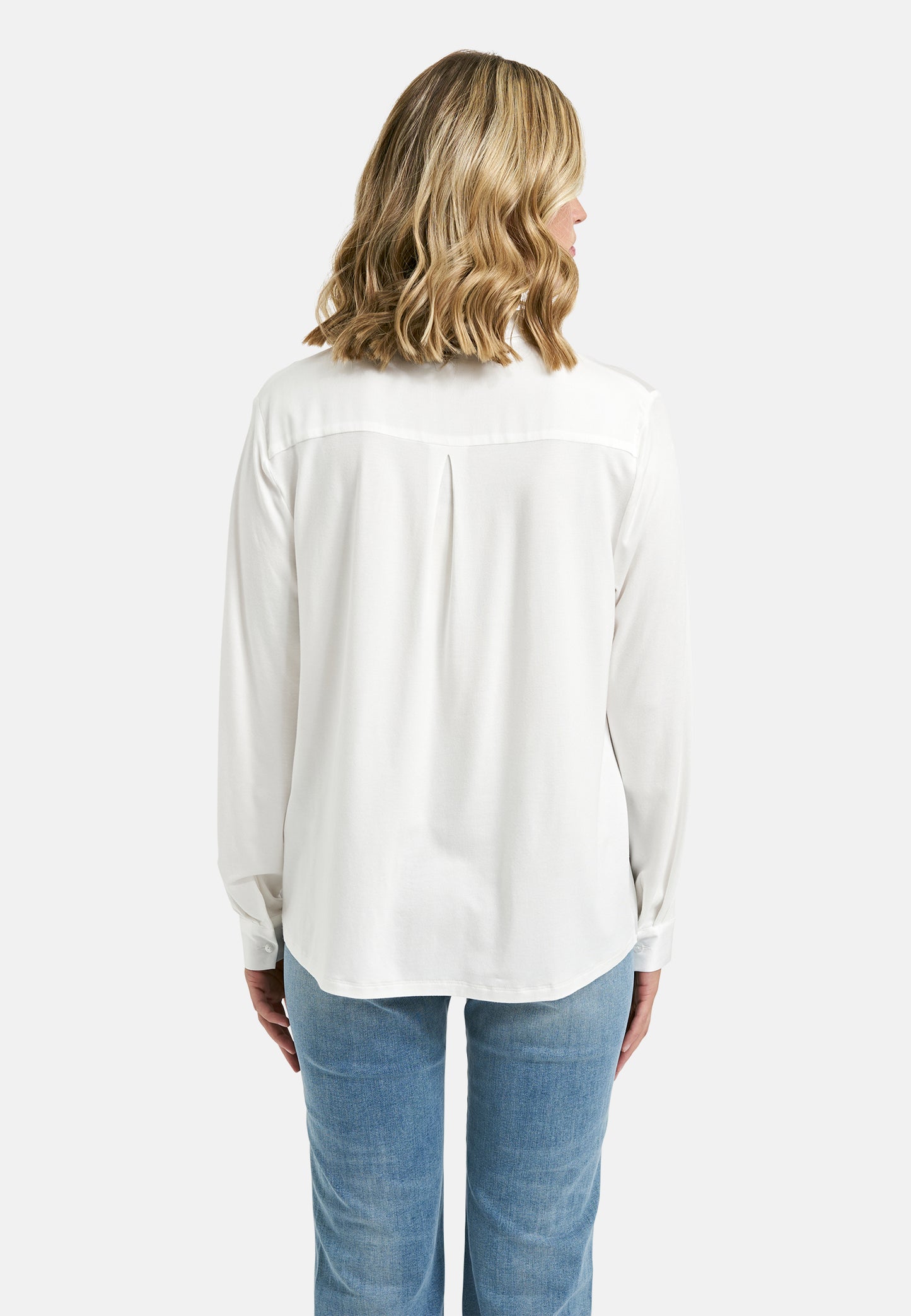 Blouse with collar, placket and 1/1 sleeves