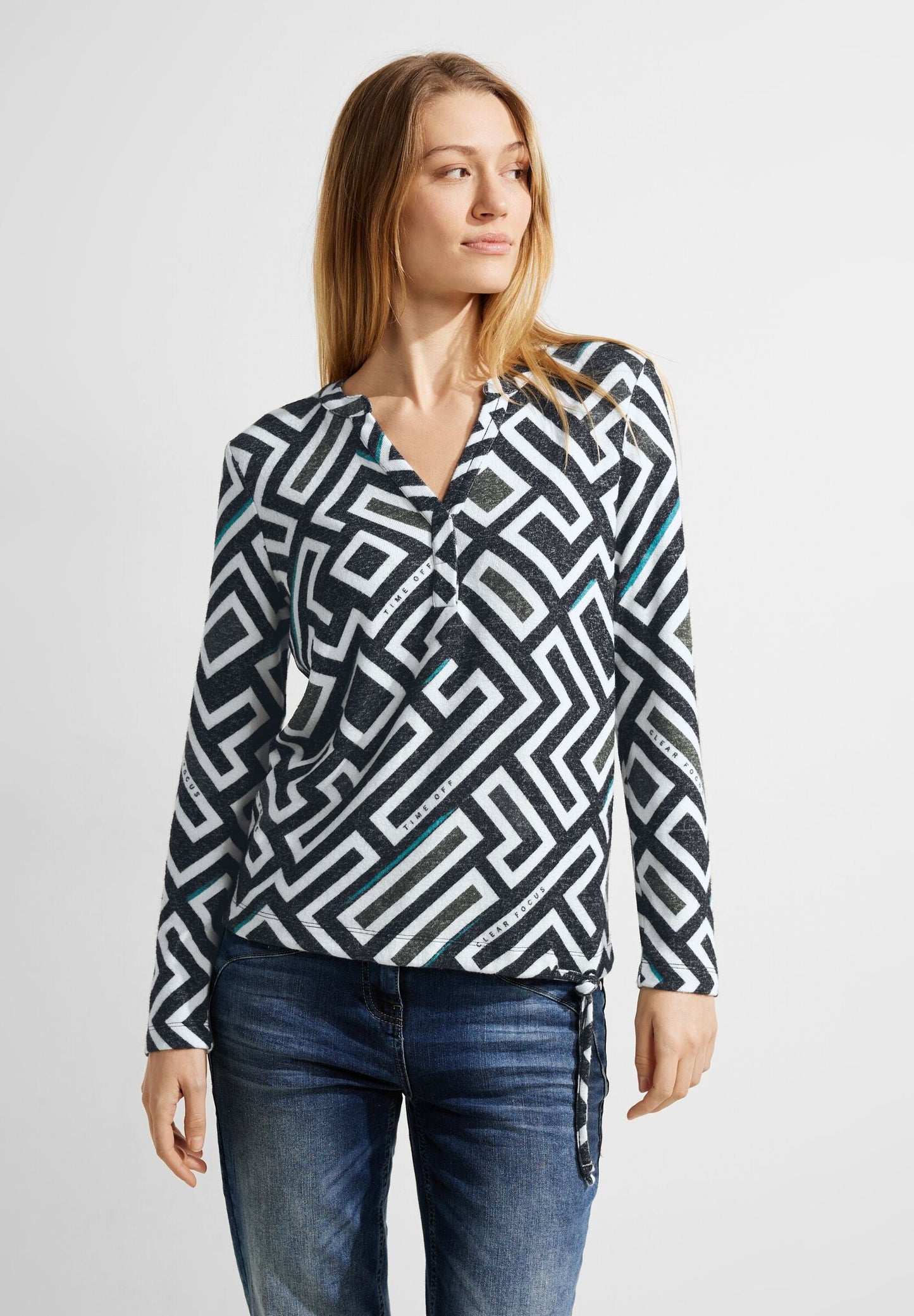 Cosy Tunikashirt mit Print