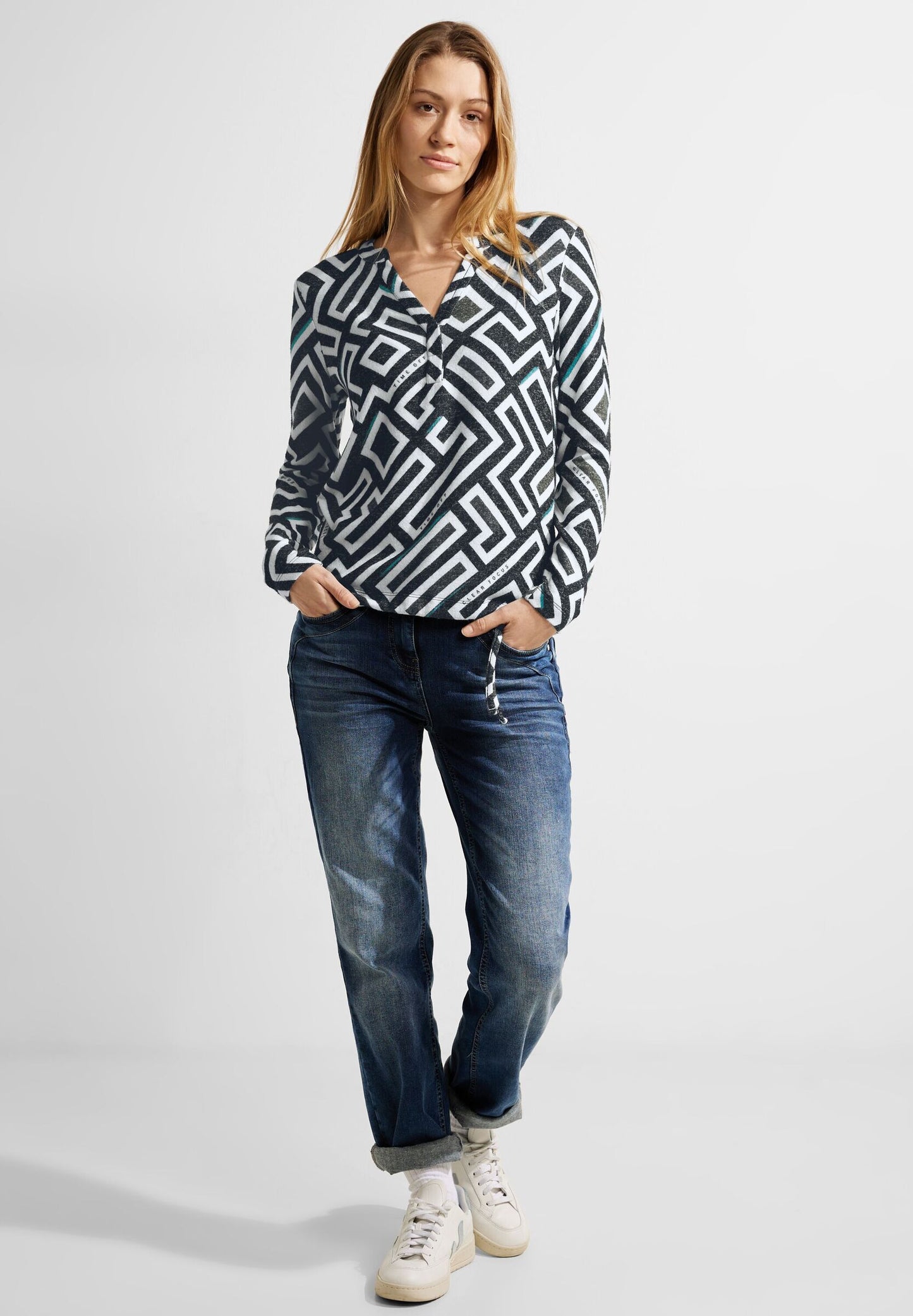 Cosy Tunikashirt mit Print