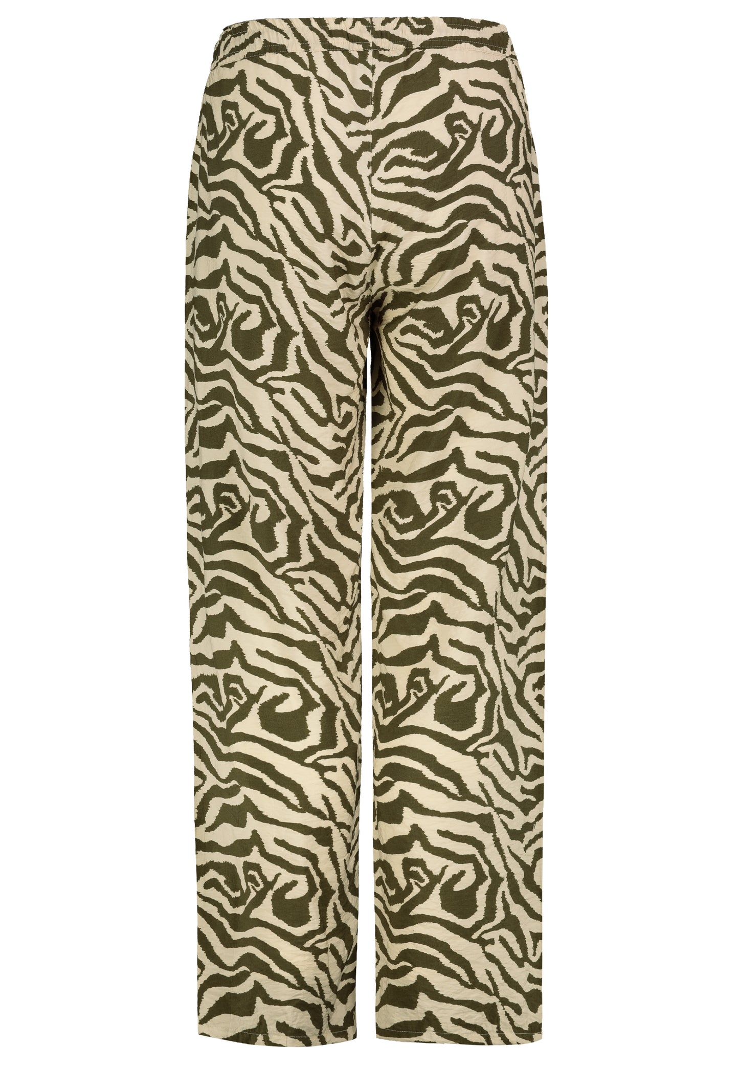 DOB Hose, weites Bein, elastischer, zebra: beige-dark olive