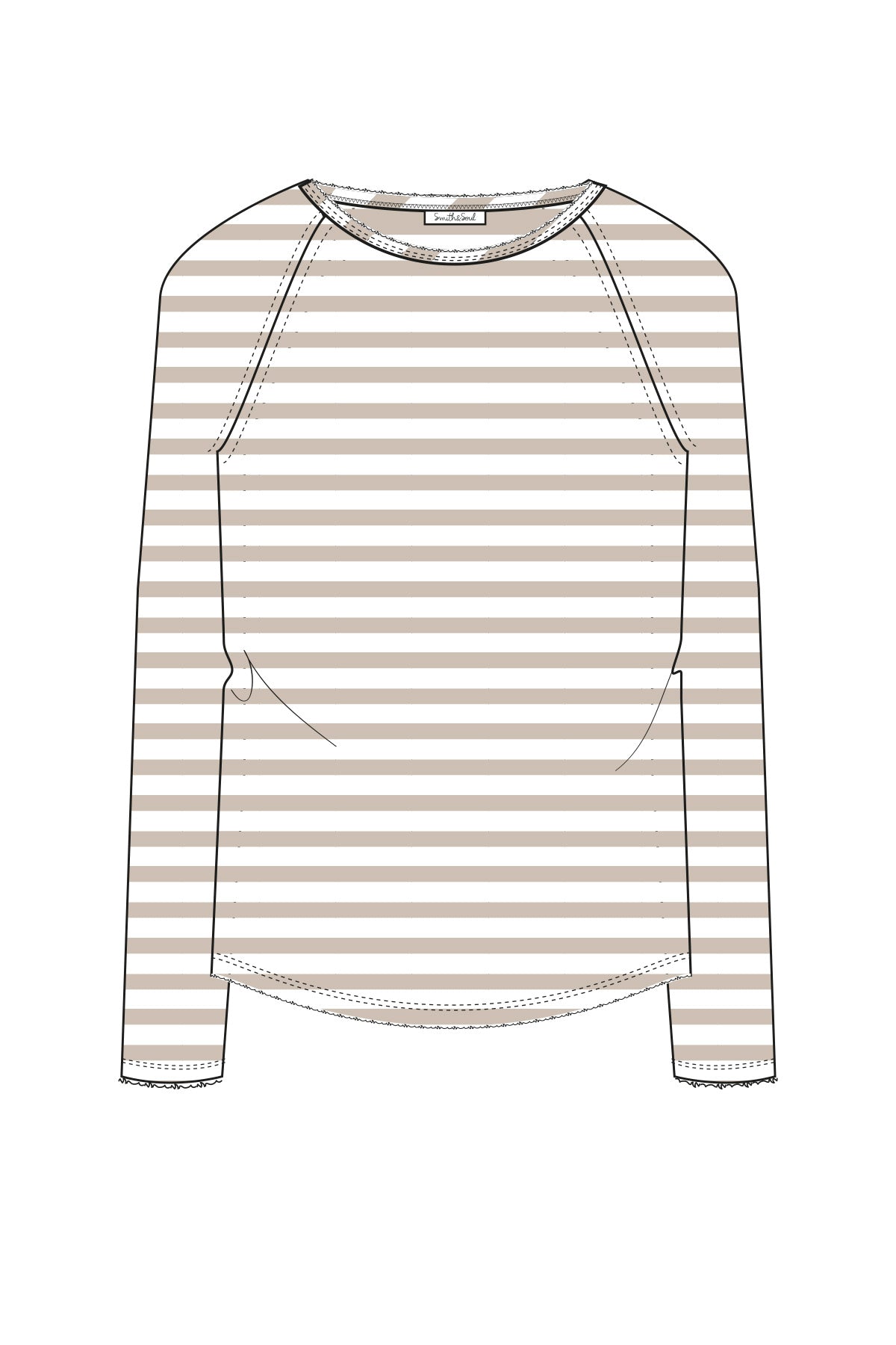 Basic sweat raglan striped