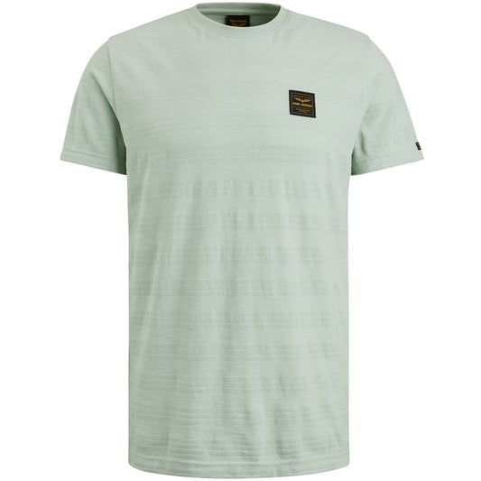 Short sleeve r-neck jacquard stripes