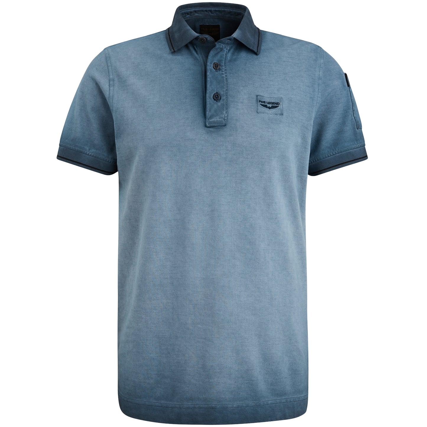 Short sleeve polo light pique cold dye