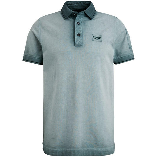 Short sleeve polo light pique cold dye