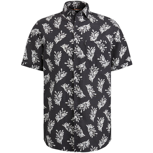 Short Sleeve Shirt Printed Tencel Cotton Linen