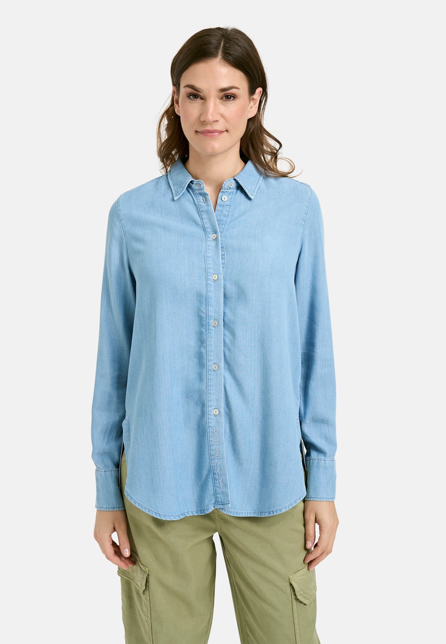 Lyocell Shirt Collar Blouse