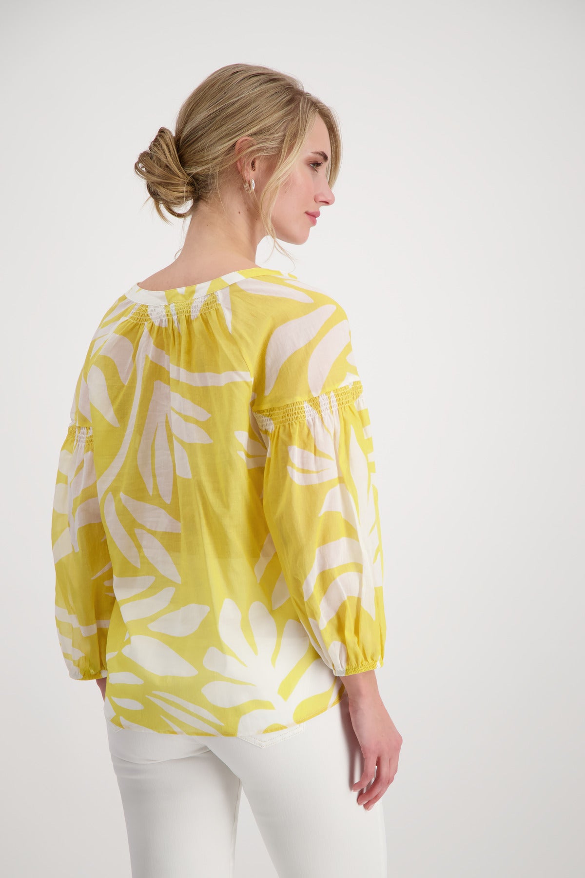 Bluse, dry lemon gemustert