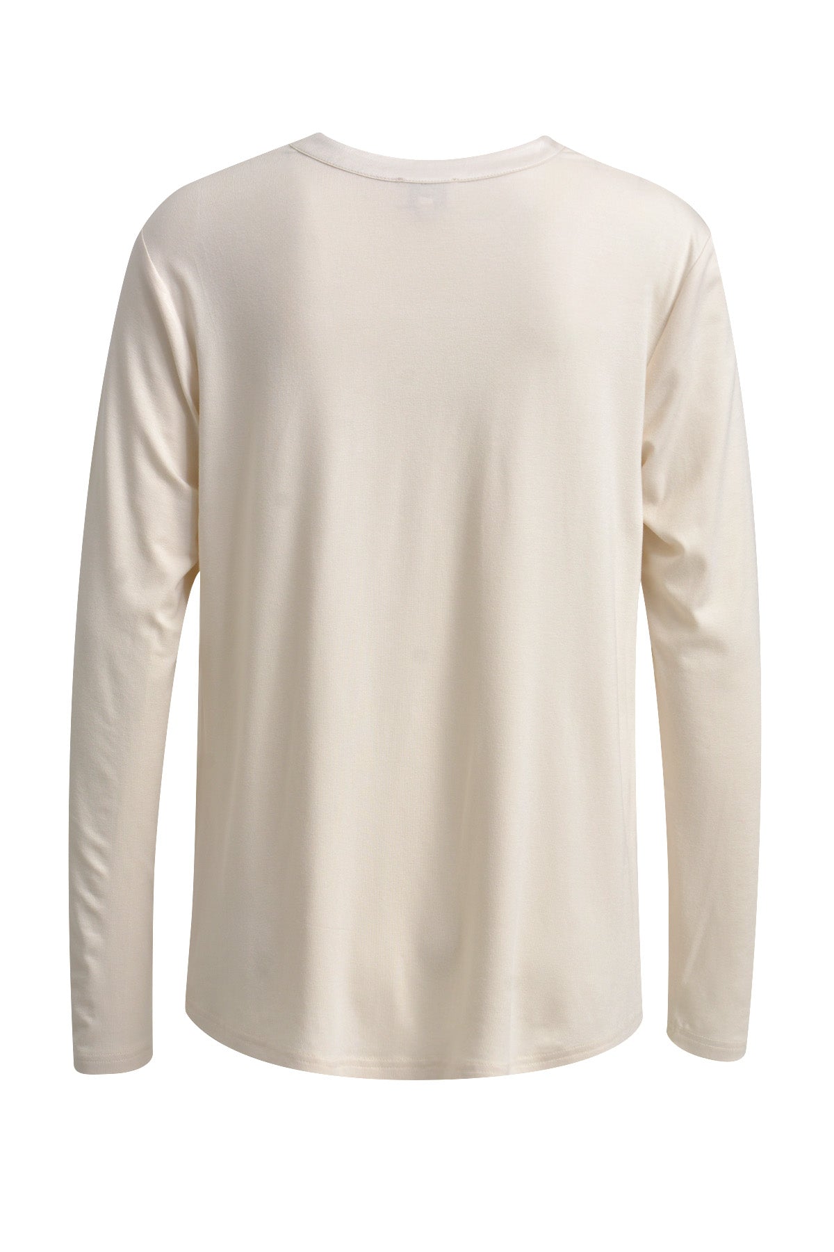 Longsleeve with roundneck and slit at cf, front woven fabric