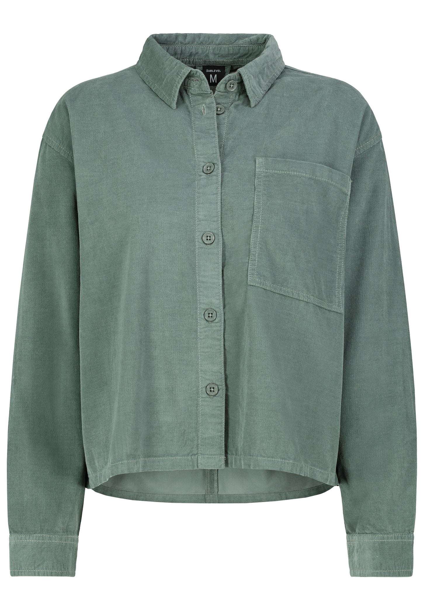 DOB Oversize Hemdjacke, große aufge, forest green