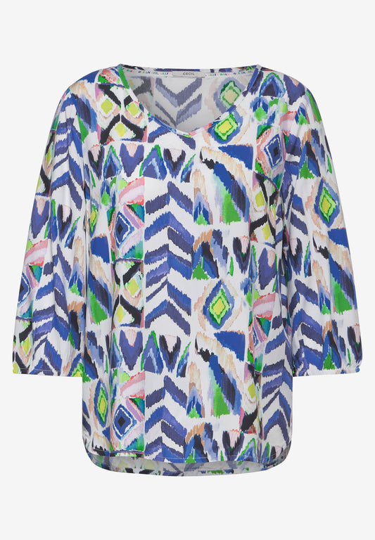 Multicolor Print Bluse