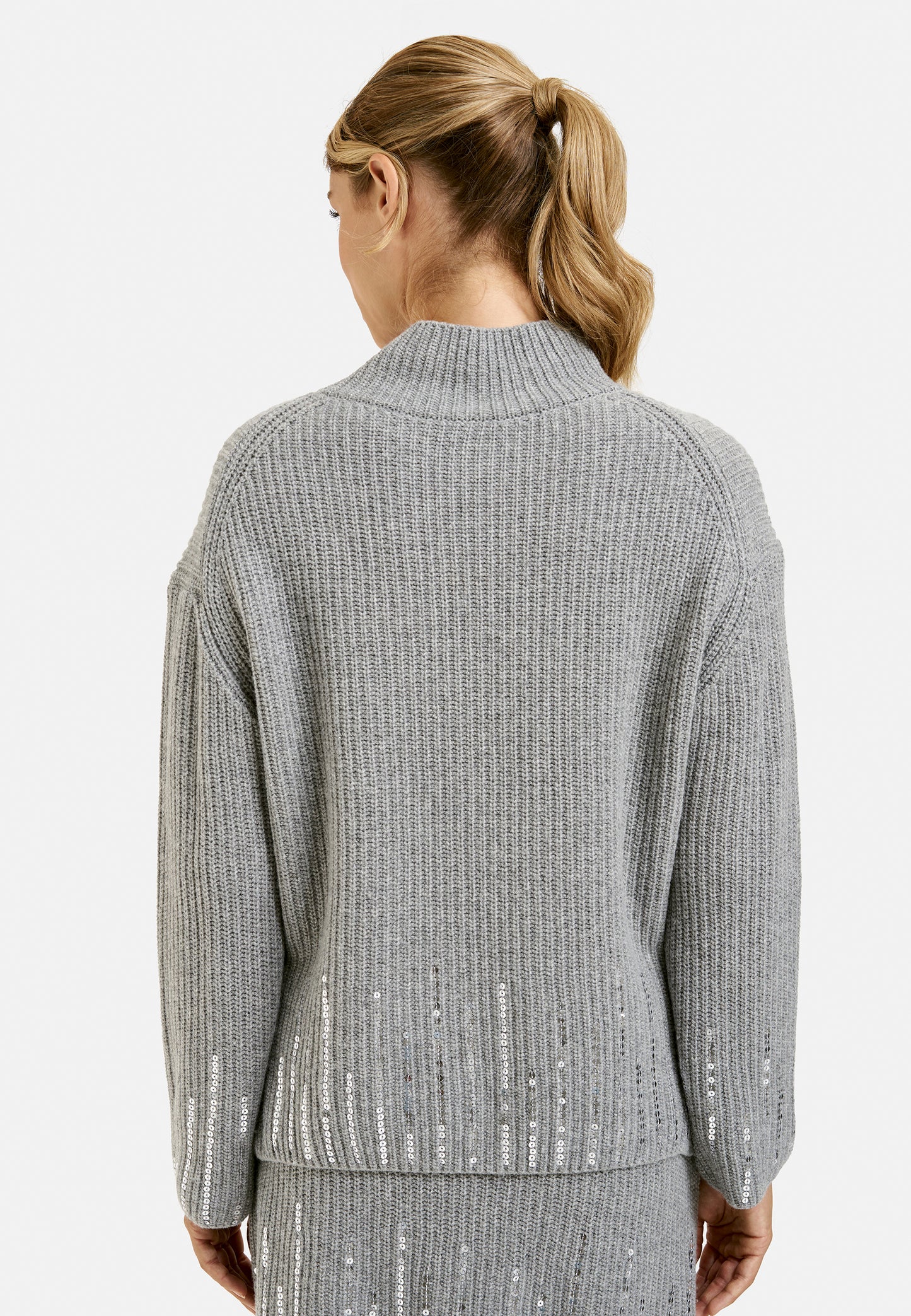 Sequins High Collar Pullover