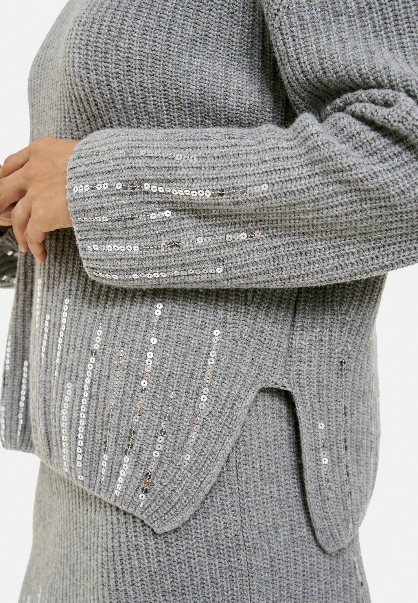 Sequins High Collar Pullover