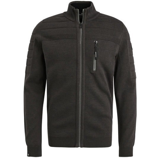 Zip jacket cotton bonded mouline