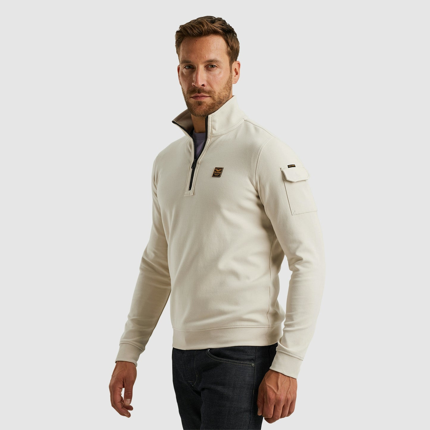 Half zip collar interlock jersey