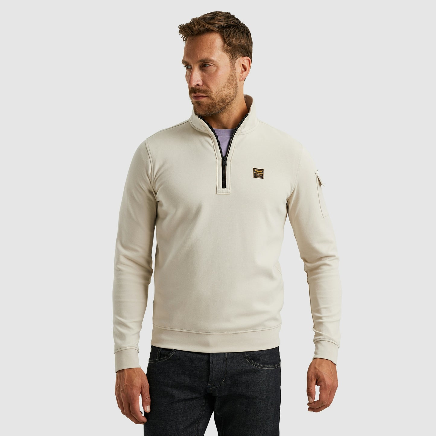 Half zip collar interlock jersey