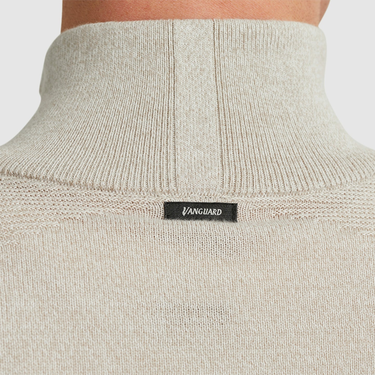 Half zip collar cotton mouline