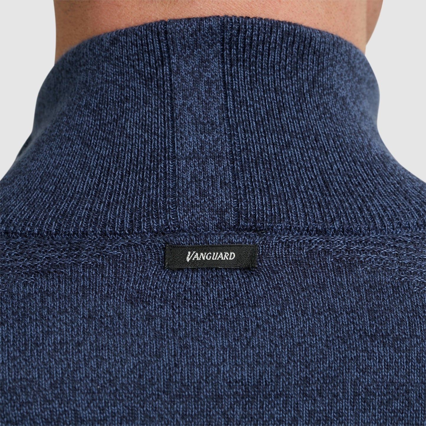 Half zip collar cotton mouline