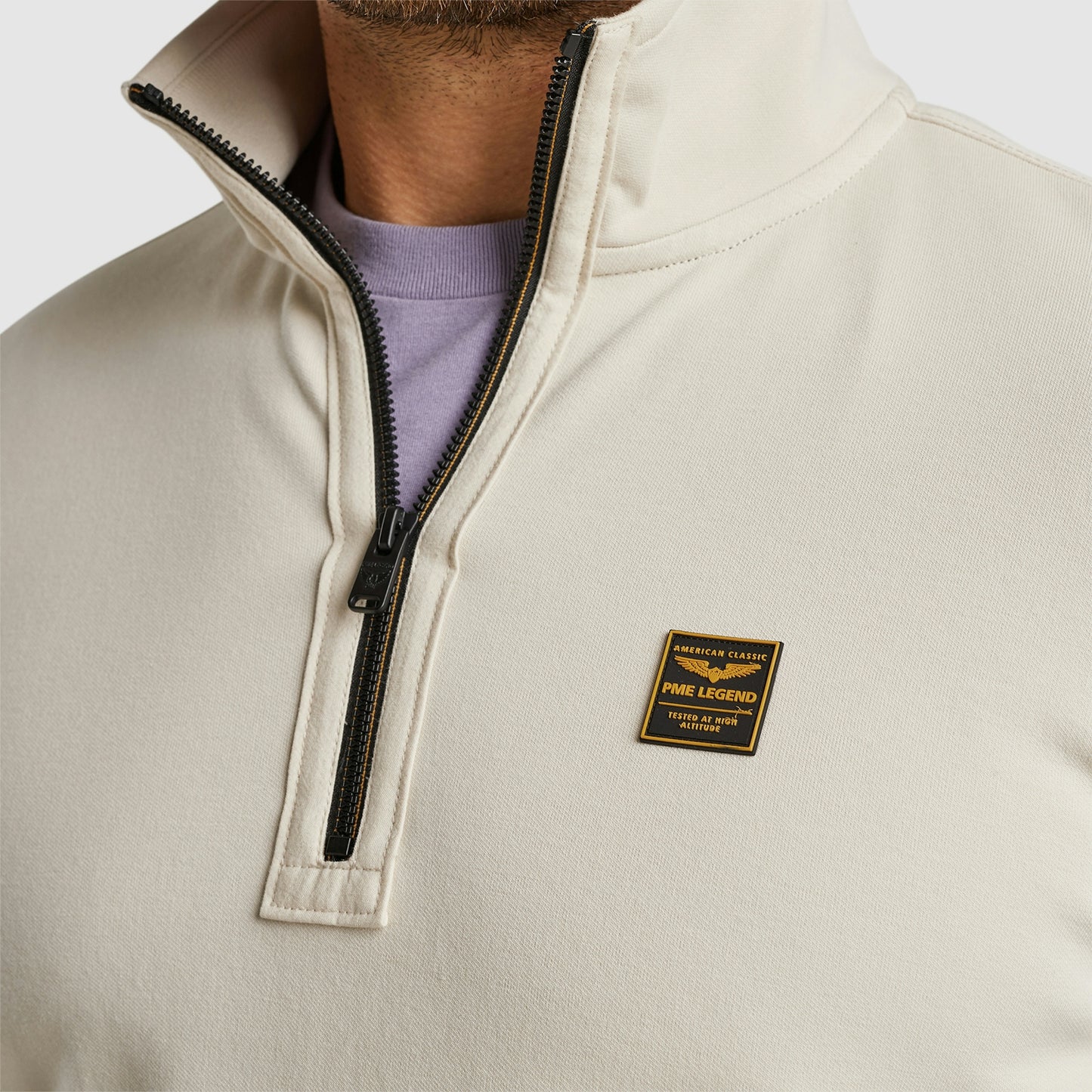 Half zip collar interlock jersey