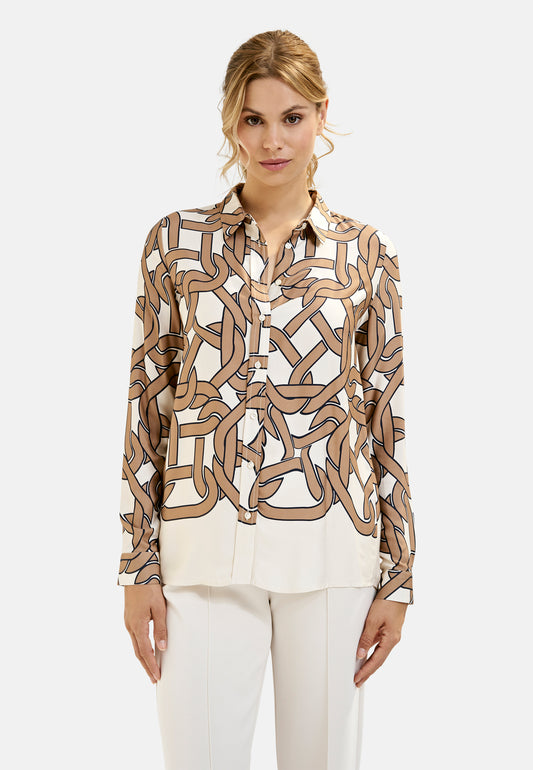 Blouse w collar and placket + 1/1 sleeves