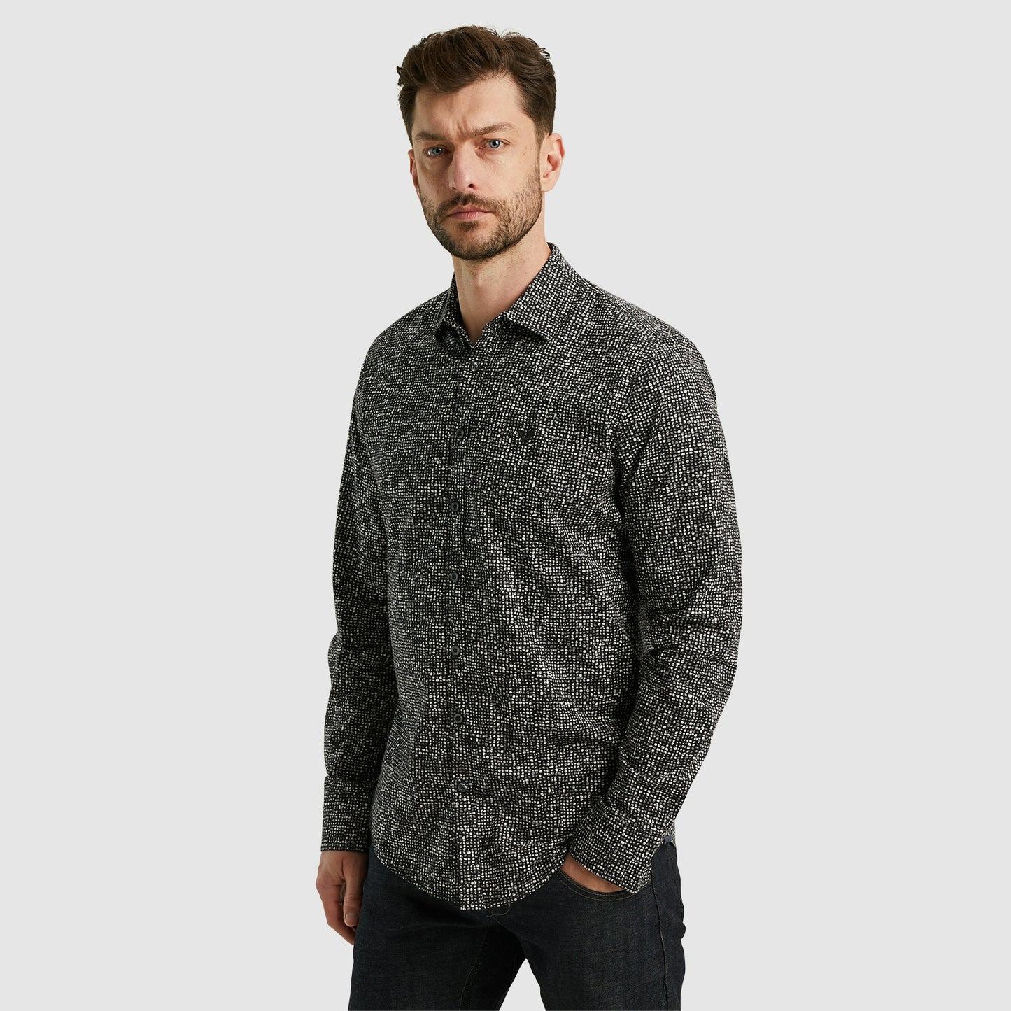 Long Sleeve Shirt Print On Poplin Stretch