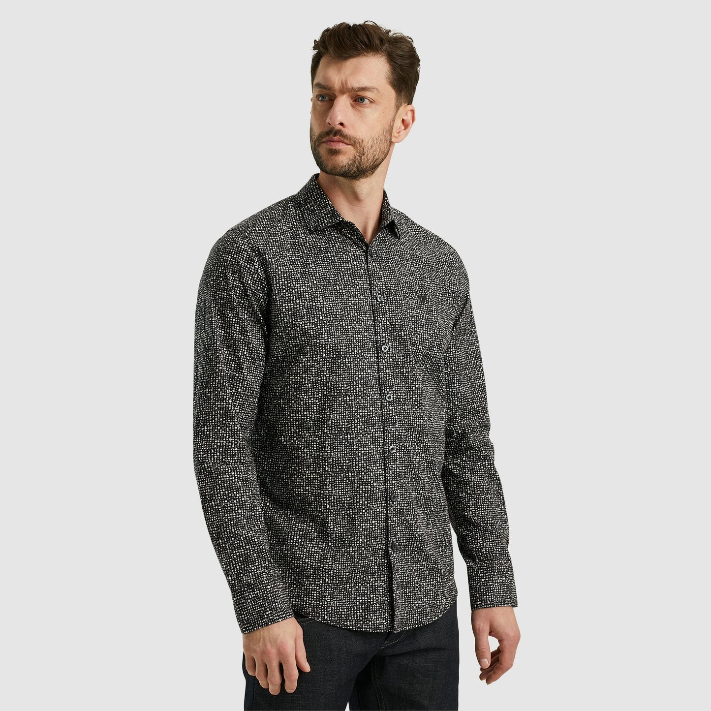 Long Sleeve Shirt Print On Poplin Stretch