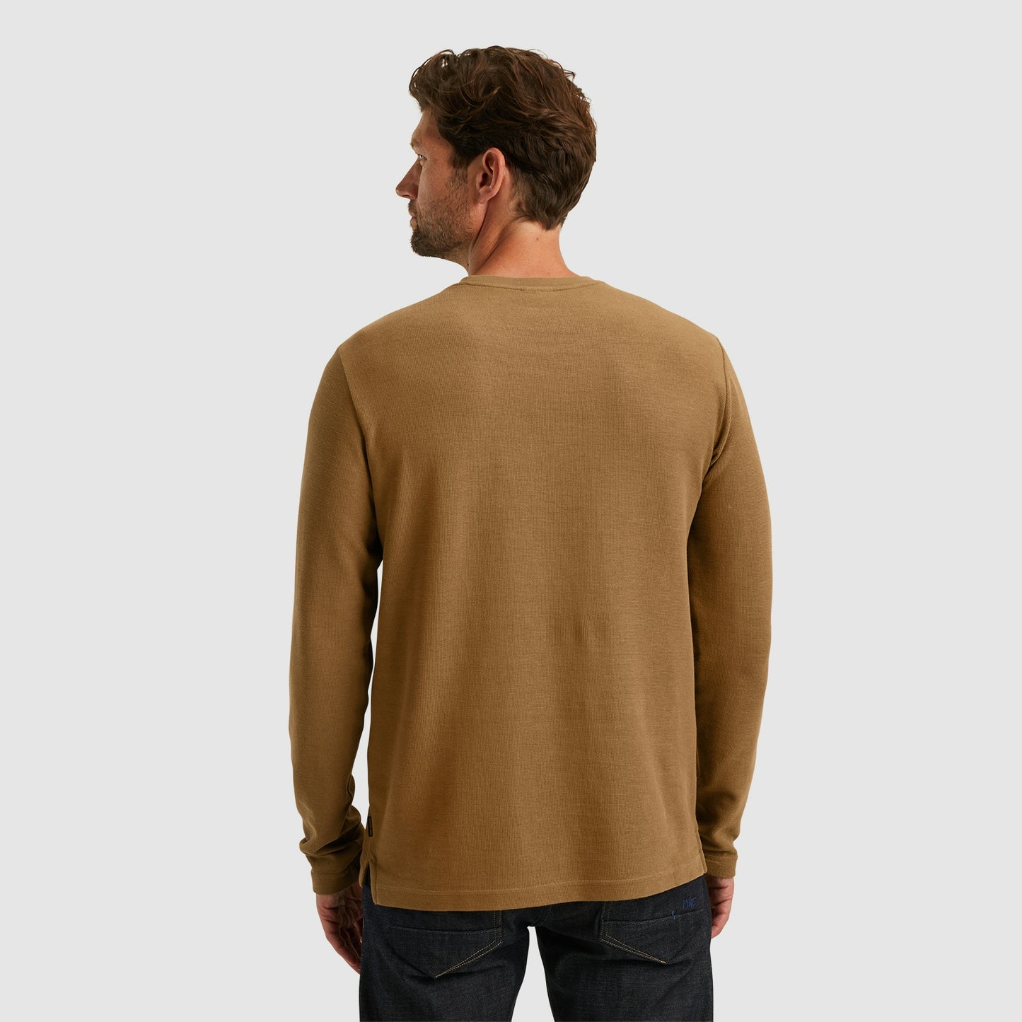 Long sleeve r-neck structured pique gd