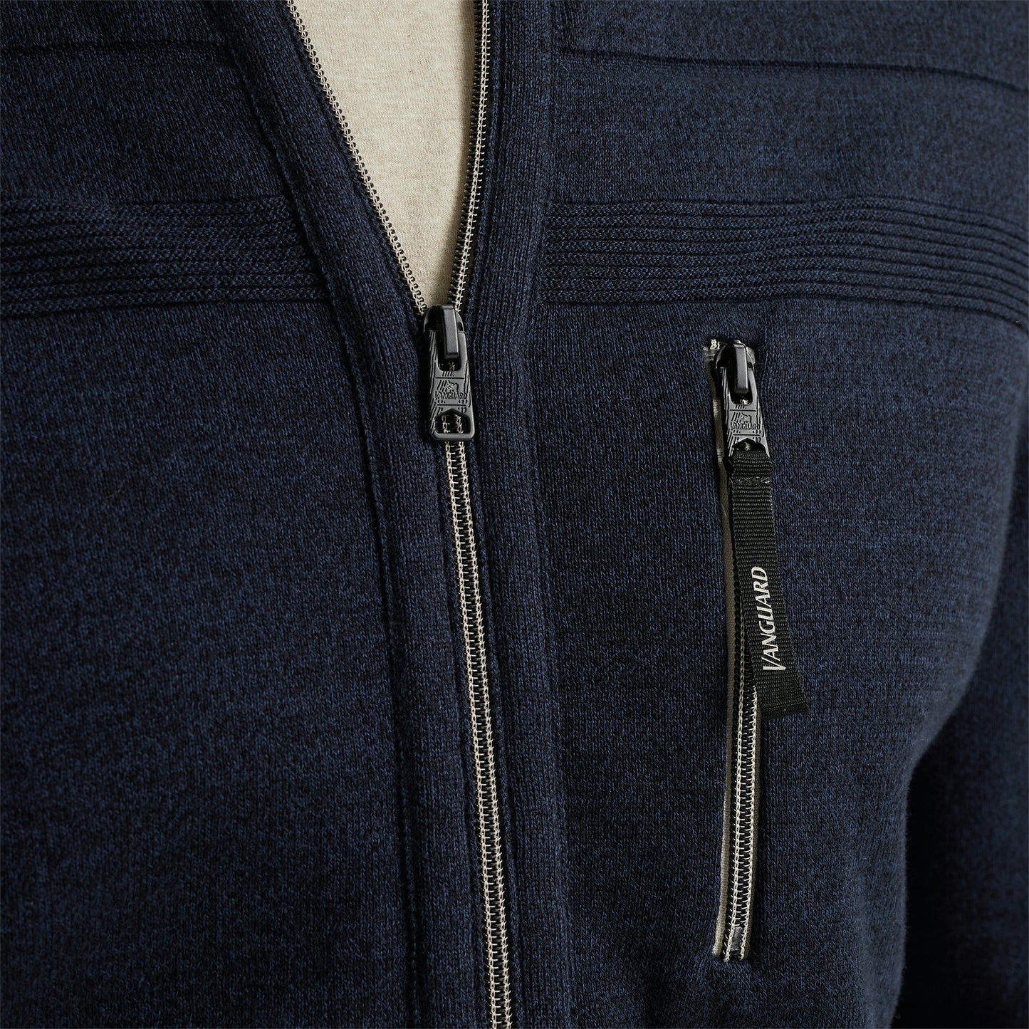 Zip jacket cotton bonded mouline