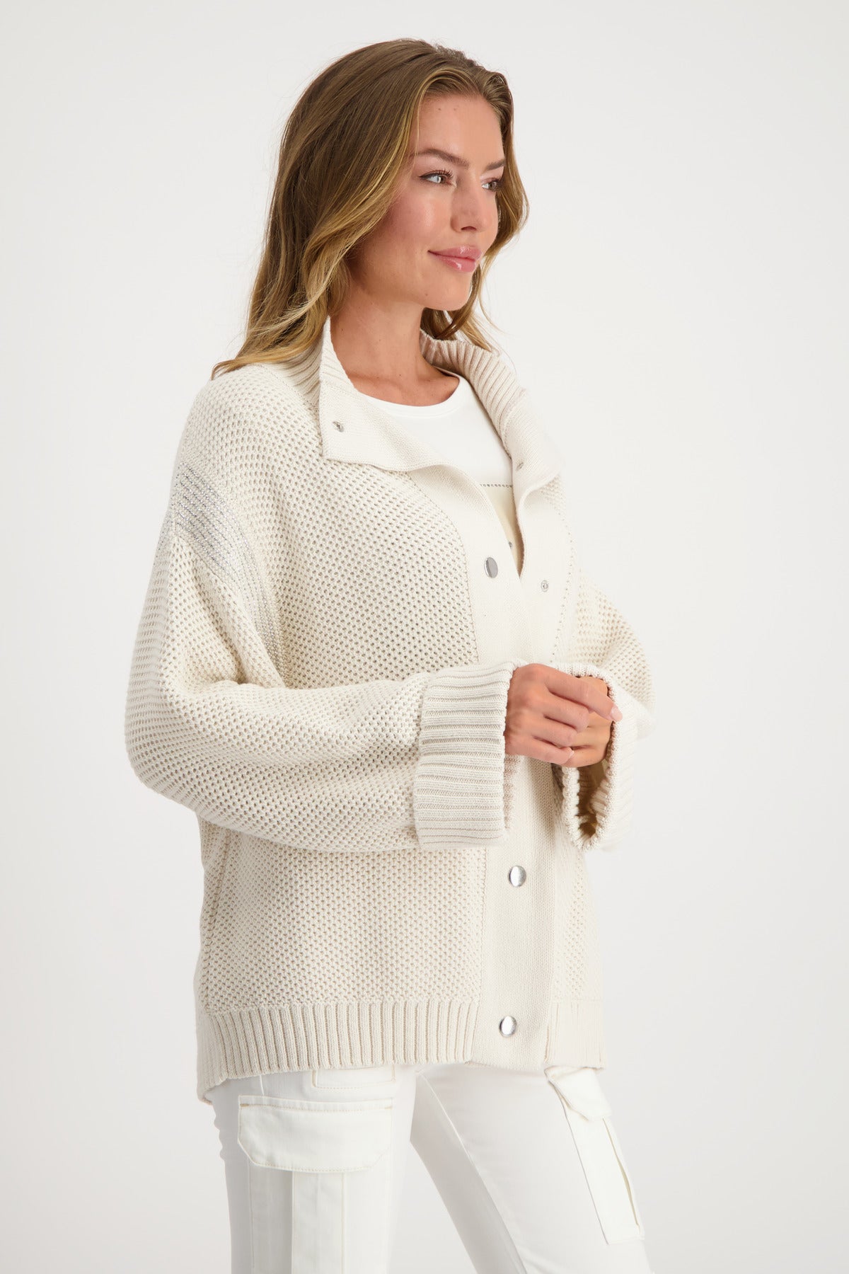 Strickjacke, sandshell