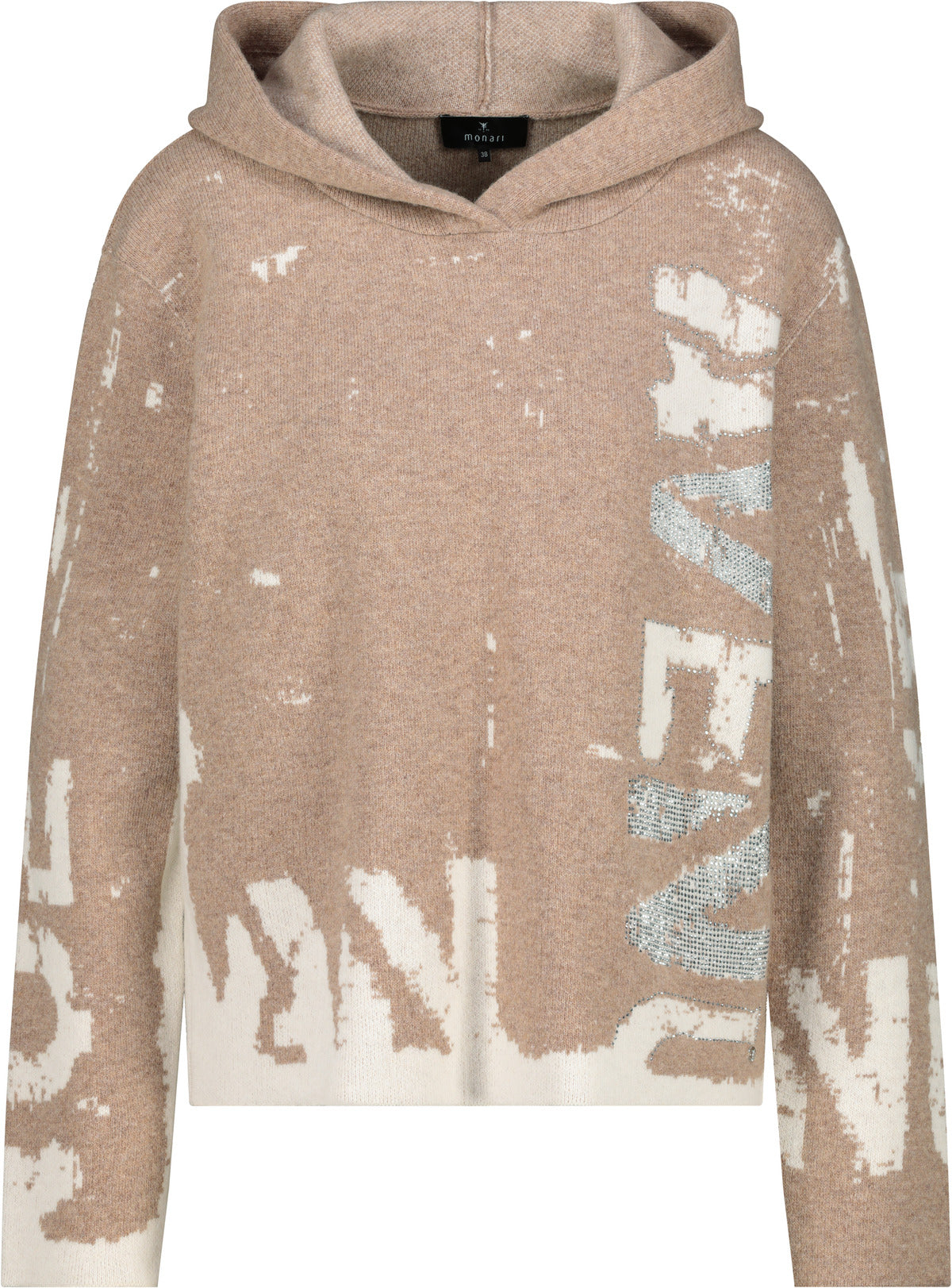 Pullover, milk chocolate gemustert