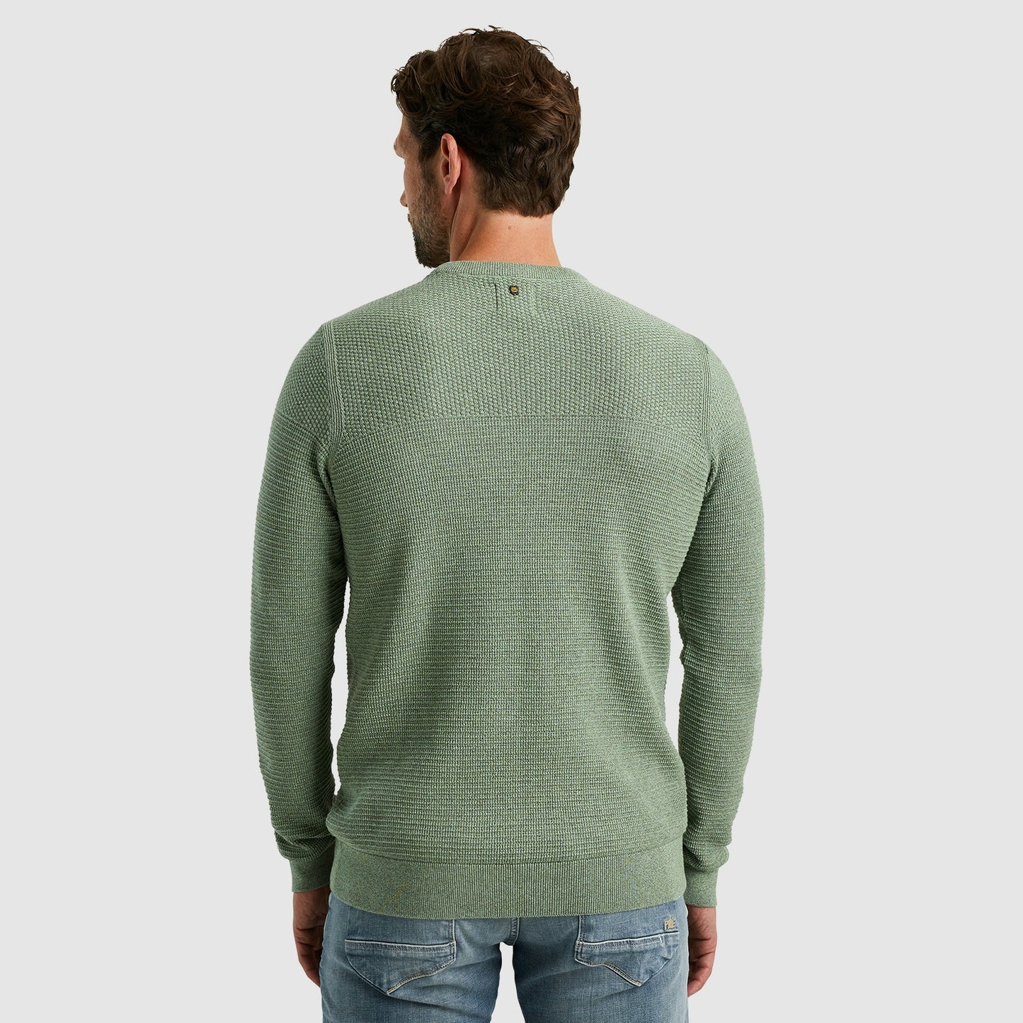 Crewneck collar cotton mouline