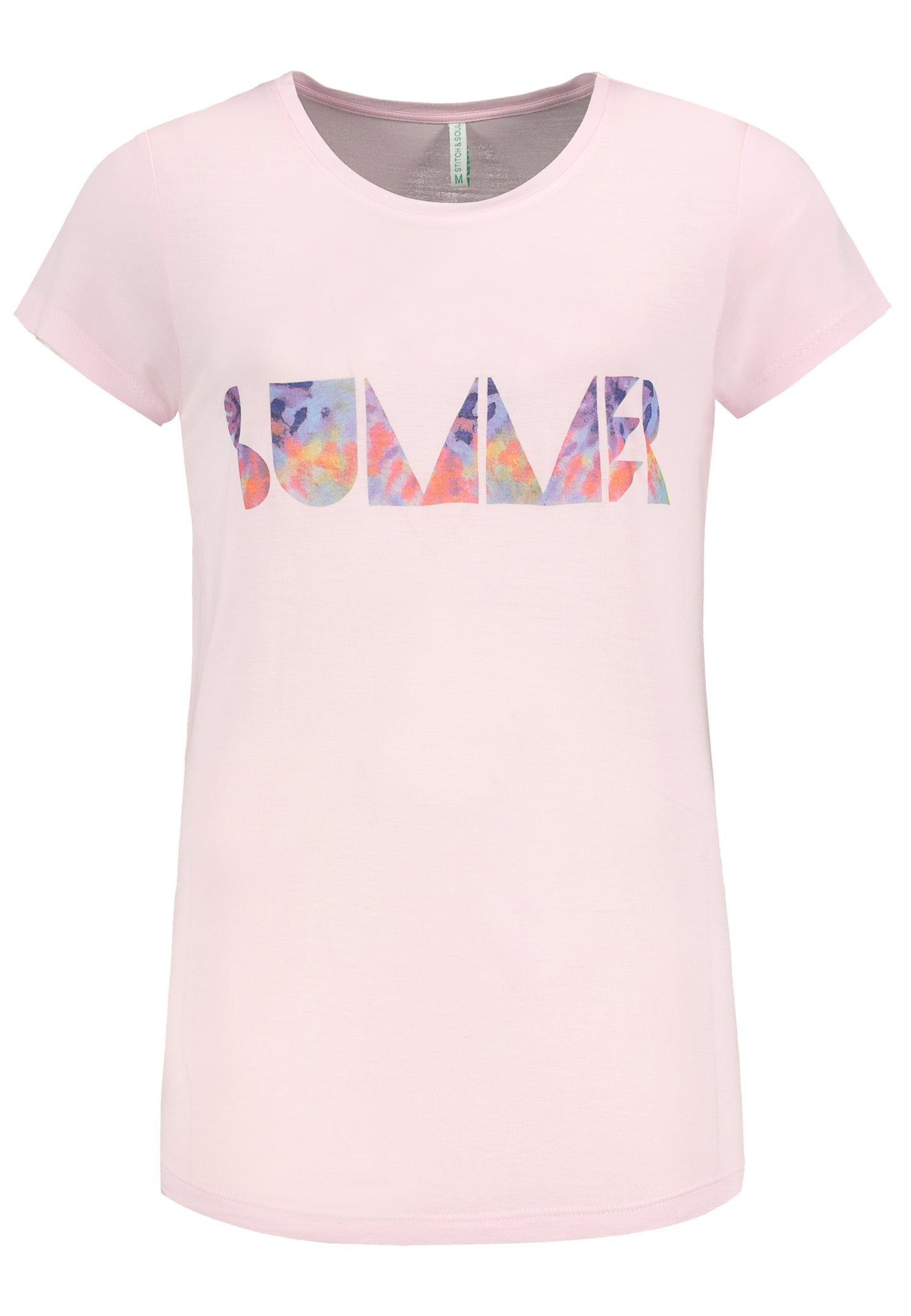 Shirt,kurzarm, Rundhals mit Blende,Nackenband, Fotodruck auf Vorderteil"SUMMER"