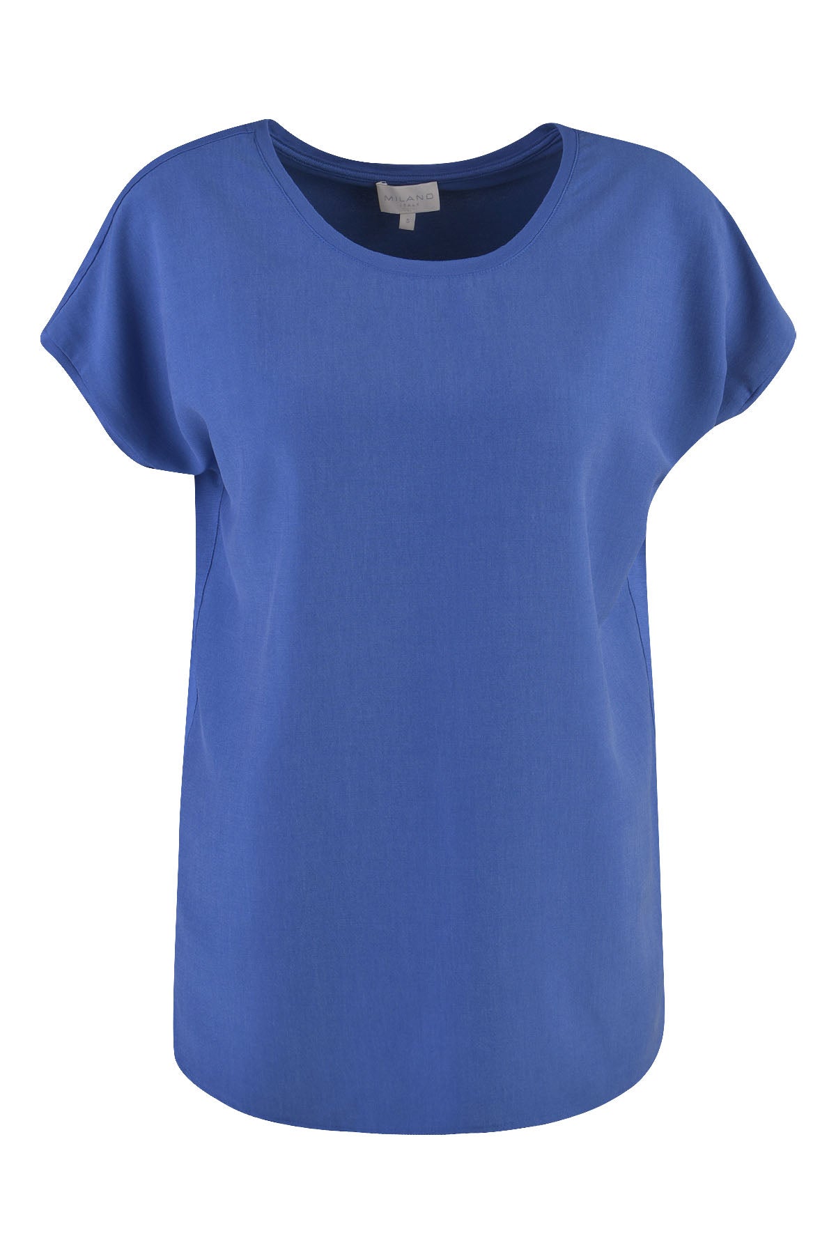 Shirt with dropped shoulders and roundneck