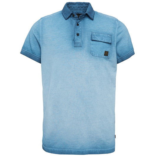 Short sleeve polo light pique cold dye
